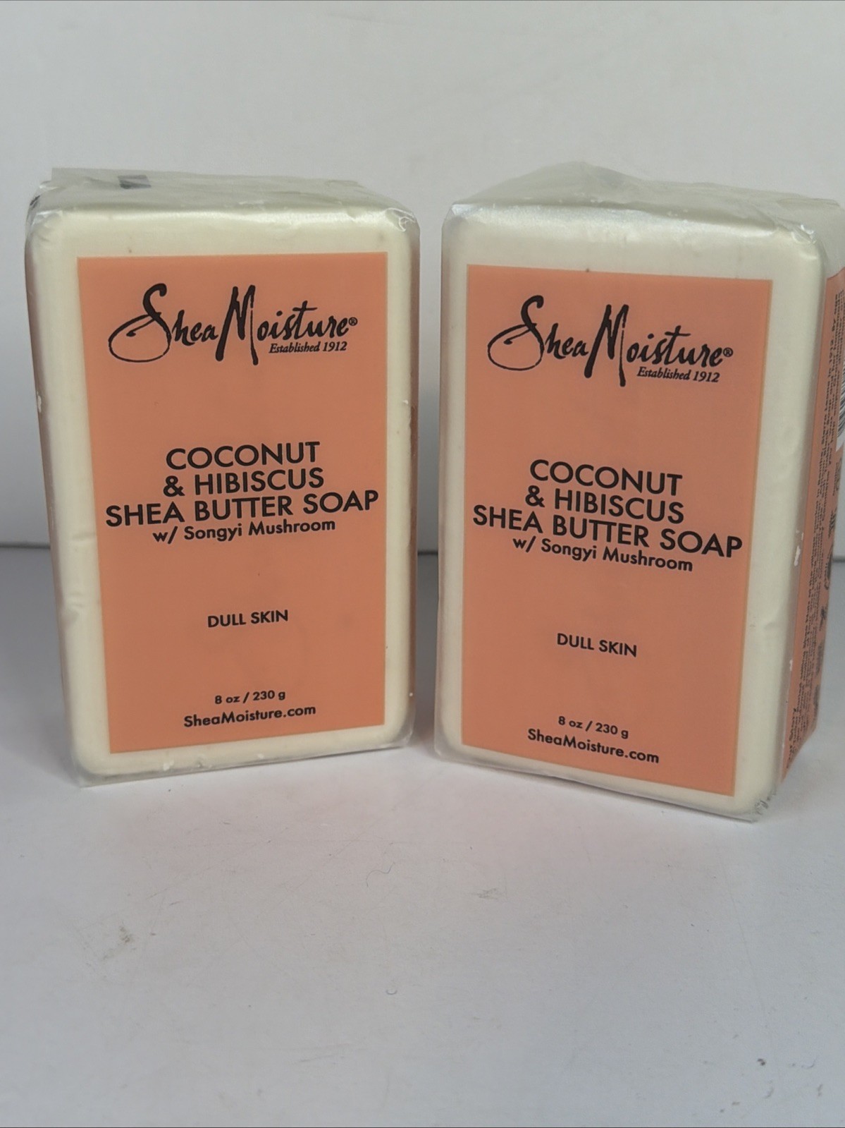 (2) Shea Moisture Coconut Hibiscus Shea Butter Soap Bars w/ Songyi Mushroom-8 oz