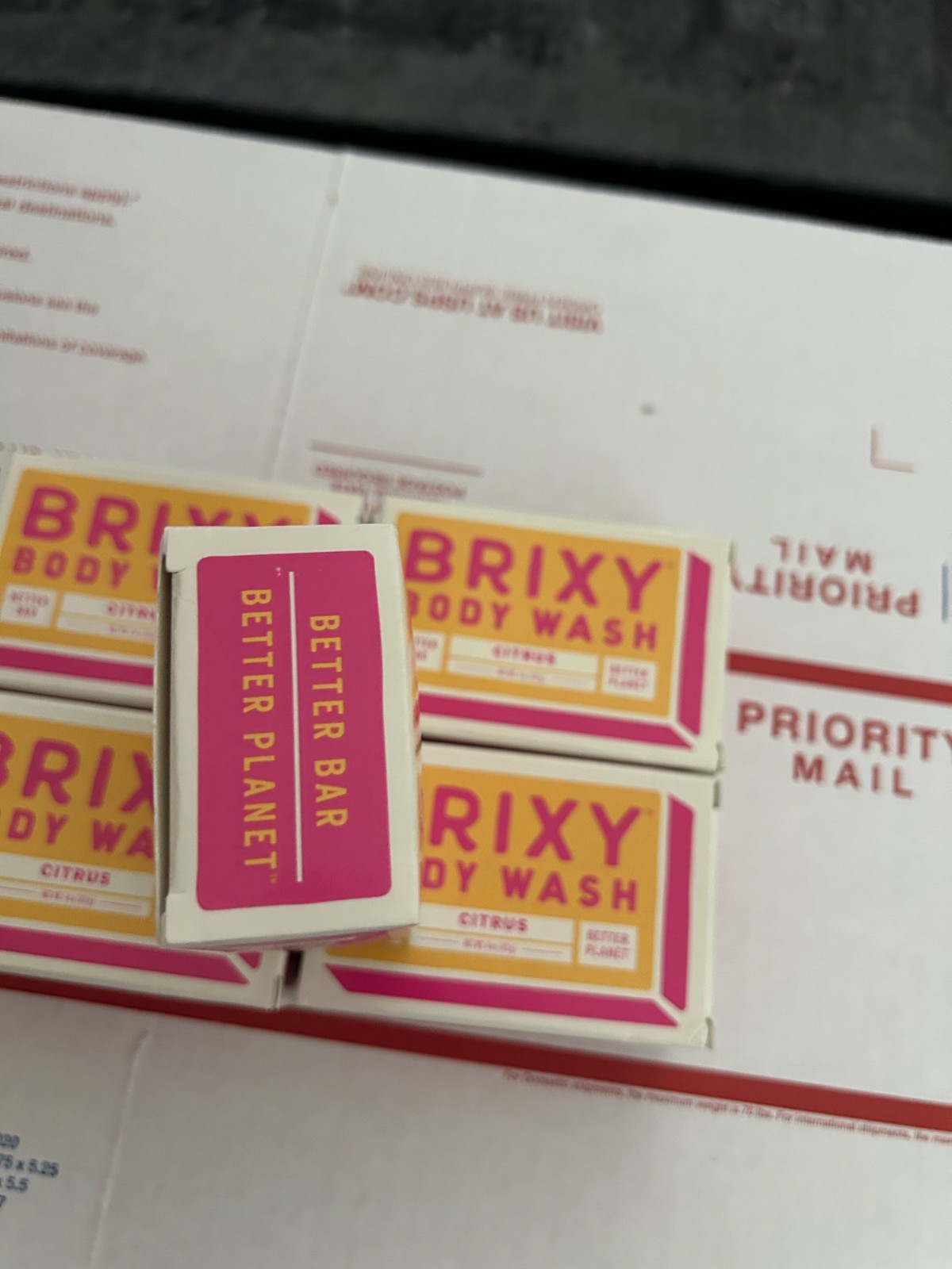 5-PACK LOT Brixy Citrus Body Wash Bar 4oz Eco Friendly Soap COCONUT Oil Shea