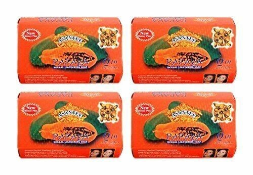 125g x 4 Asantee Thai Papaya Herbal Skin & Honey Soap