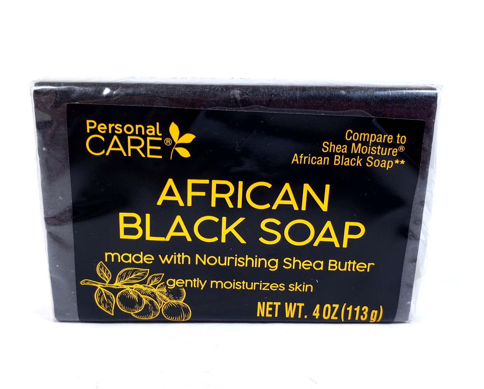 Personal Care African Black Soap Gently Moisturizes Skin Shea Butter Bar 4oz
