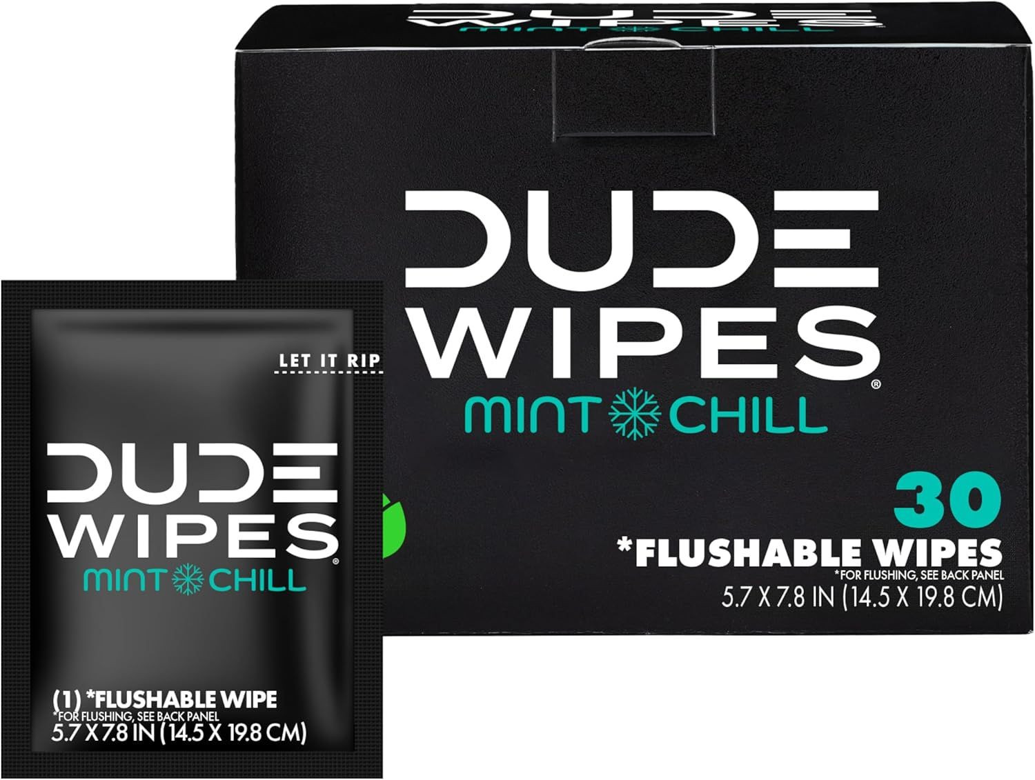 DUDE Wipes On-The-Go Flushable – 1 Pack, 30 Count 30 (Pack of 1)