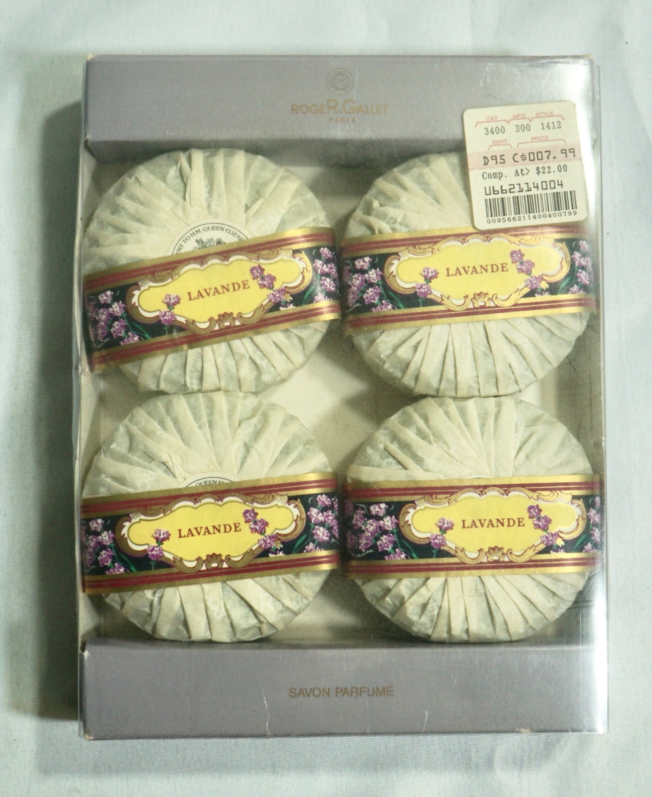 Vintage Roger & Gallet Savon Lavande Box of 4 Soaps 5.3 oz Each-NOS Lavender