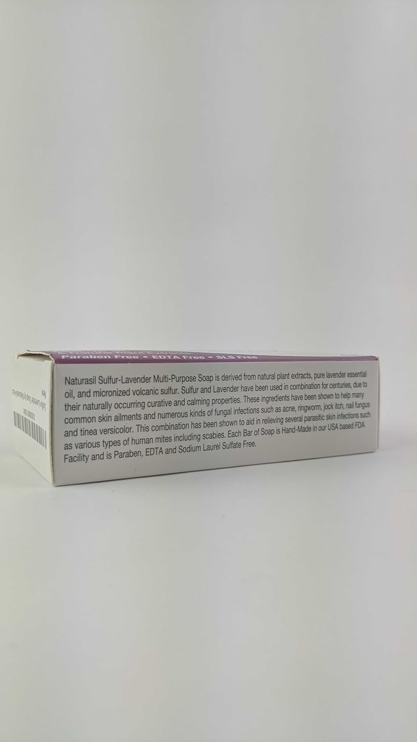 Natural Lavender Soap Bar for Acne & Bug Bites Relief, 4 oz – Family-Friendly