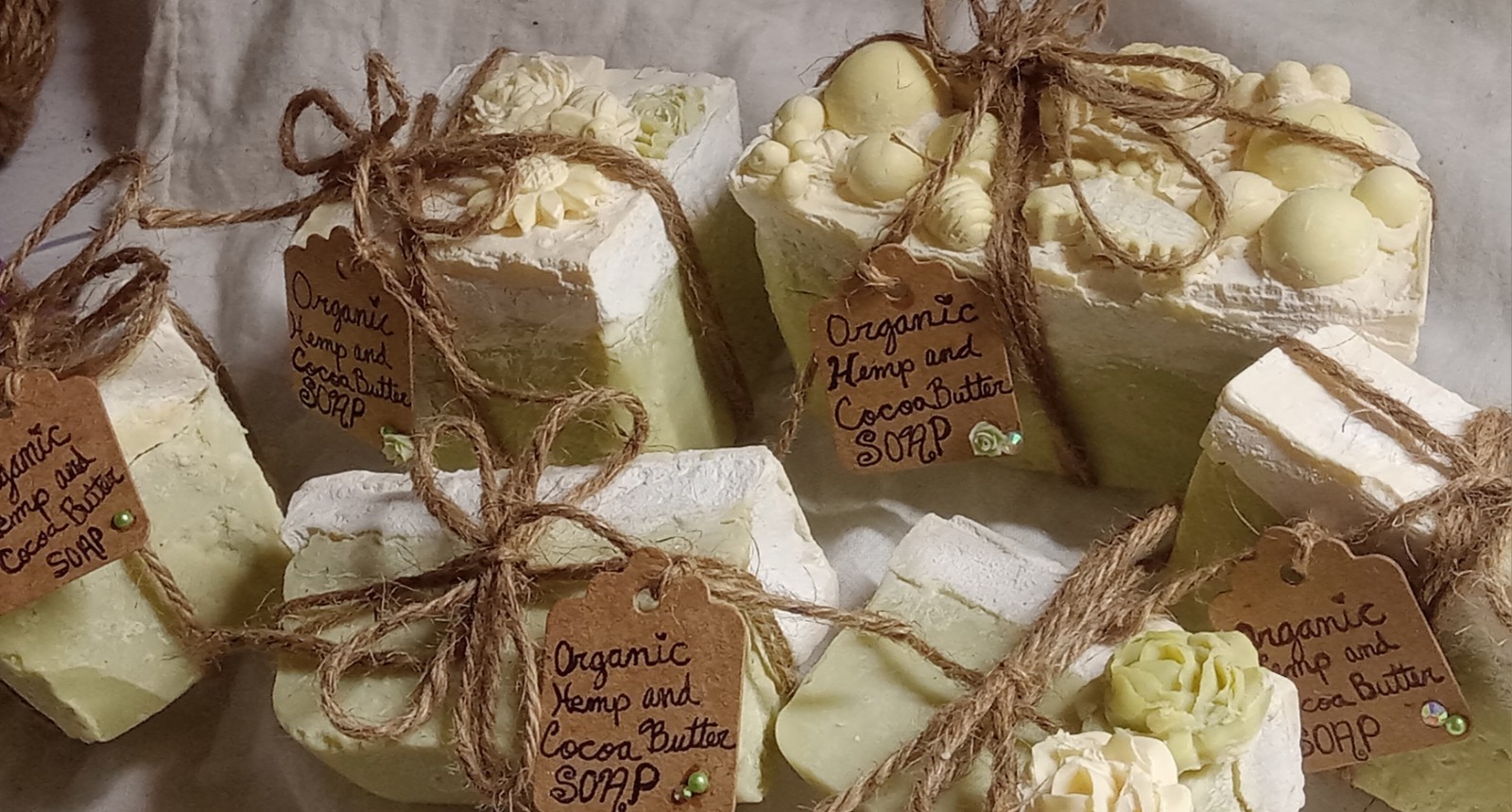 2 Pounds Of Soap Set Organic Hemp & Cocoa Butter Artisan Handmade