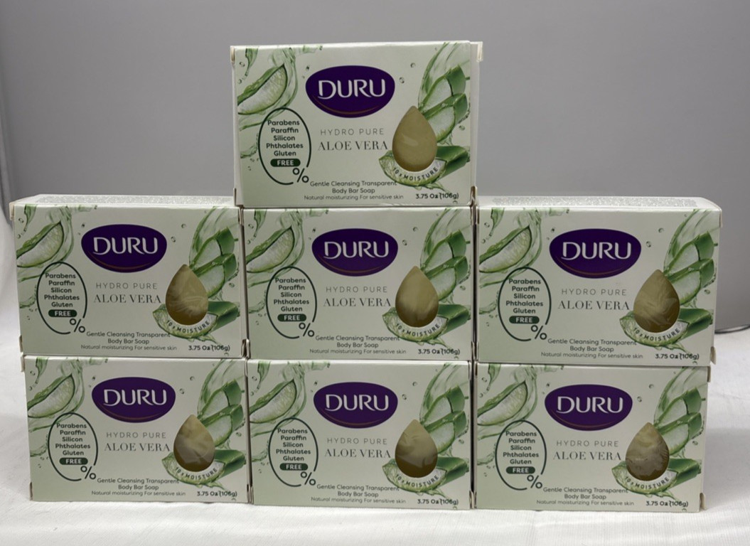 7 X DURU ALOE VERA Hydropure Gentle Cleansing Body Bar Soap 3.75oz Ea. (B91
