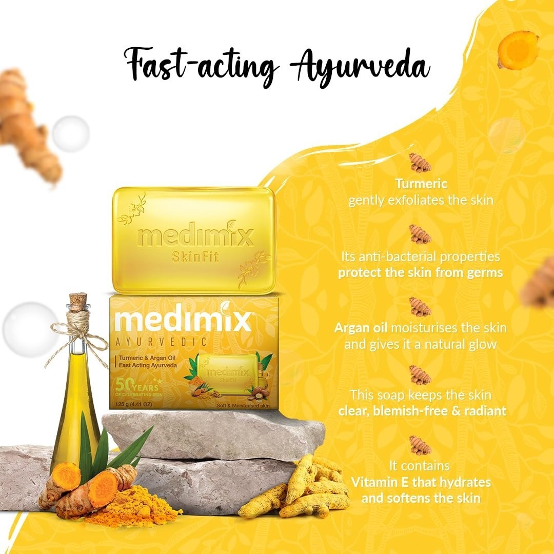 Medimix Ayurvedic Turmeric & Argan Oil Soap 115g – Skin Hydration