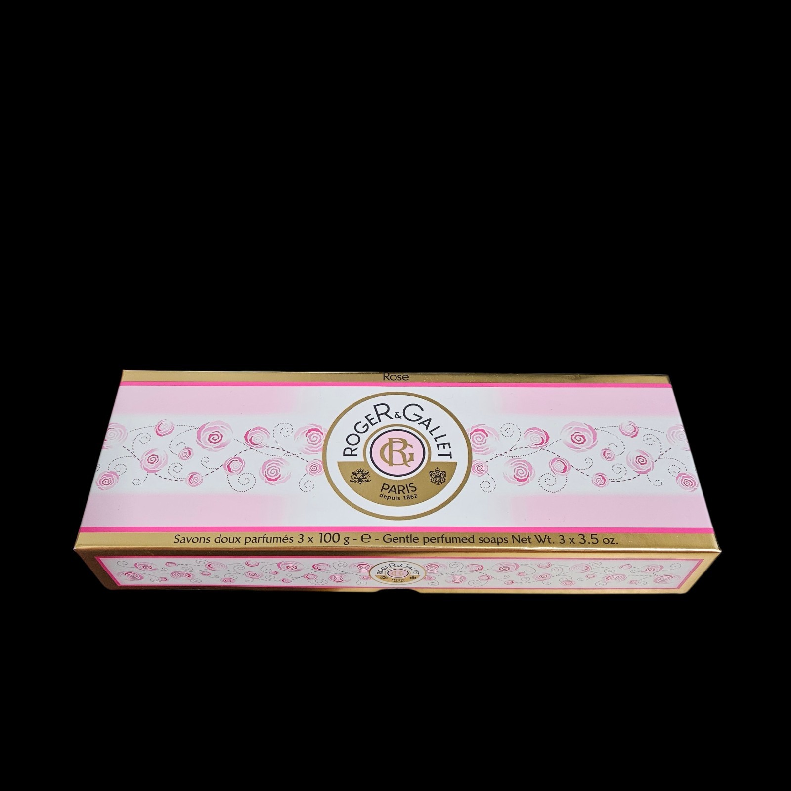Roger & Gallet Paris Rose Gentle Perfumed Soap Set of 3 (3.5 oz each) New NOS