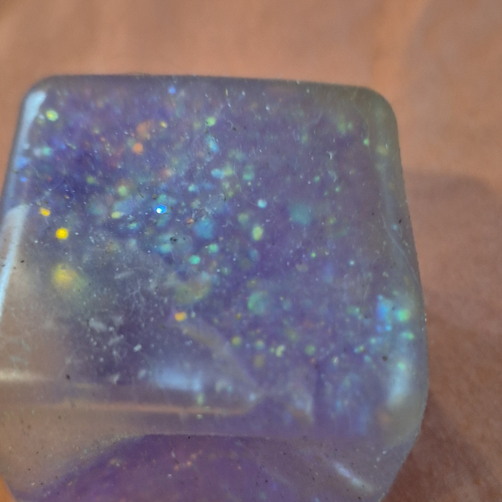 Purple Clear Glitter Square Sqishy