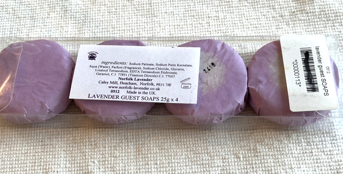 Caley Mill Norfolk Lavender Ltd. Soap Set Of 4 Guest Soaps New In Pkg Uk