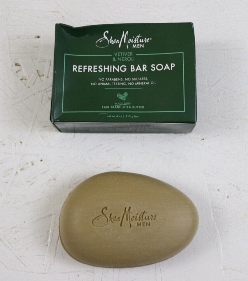 Shea Moisture Men Vetiver & Neroli Refreshing Bar Soap 4oz Shea Butter