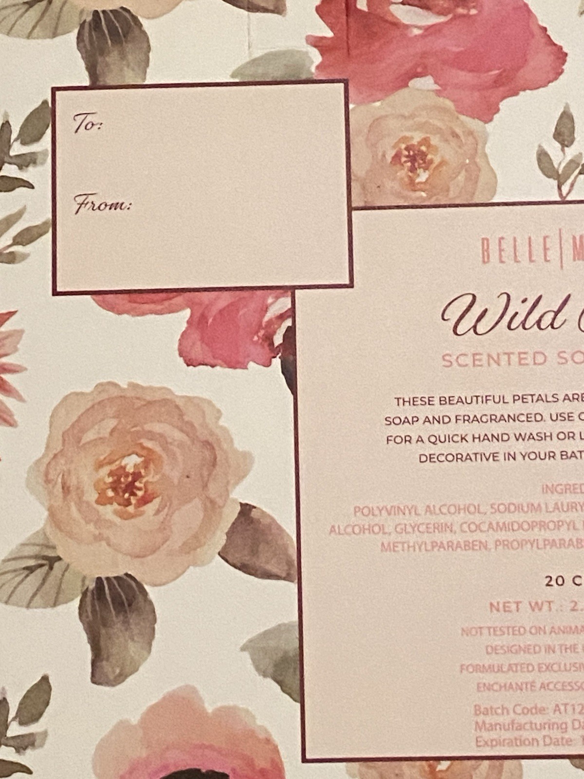 Belle Maison Wild Roses Set of 2 Scented Soap Petal Pretty Pink Rose Soap 20pc.
