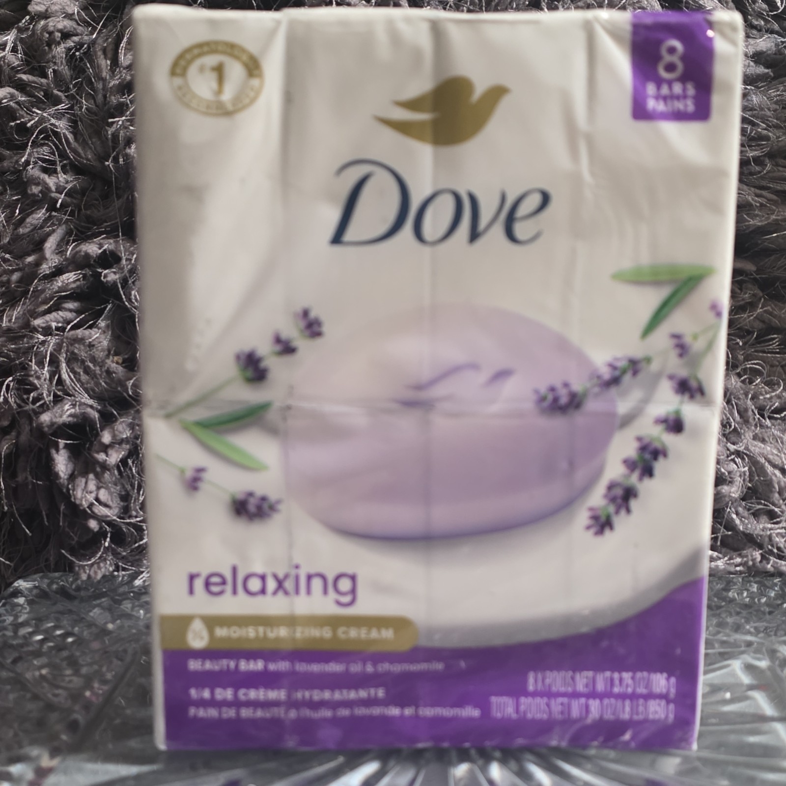 Dove Relaxing Beauty Bar Soap Lavender & Chamomile 8-Pack 3.75 oz Bars