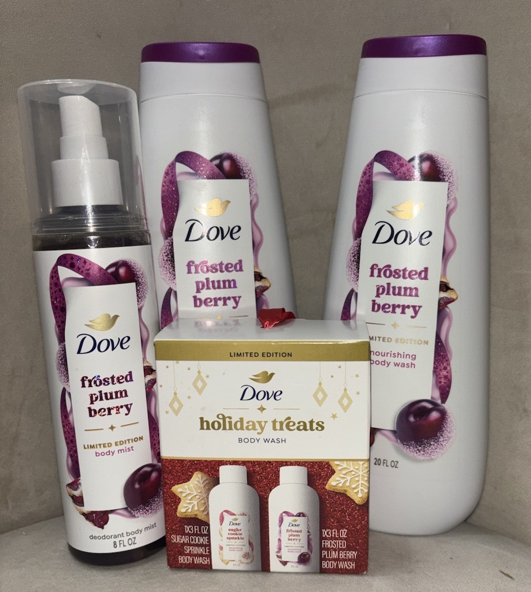 Dove Frosted Plum Berry Holiday Treats Gift Set 5 Pc Limited Edition Body Care