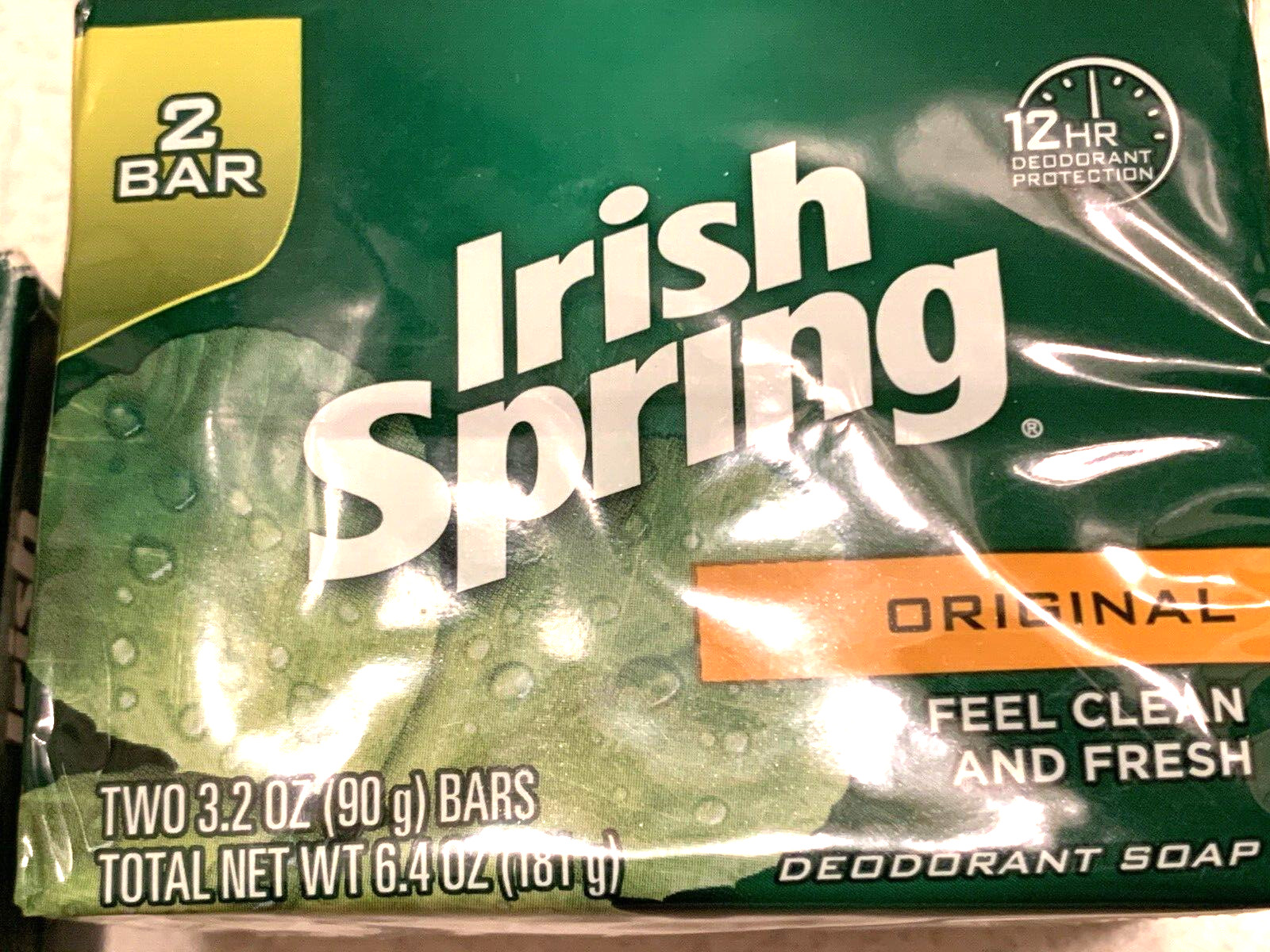 Irish Spring ORIGINAL Clean Deodorant LOT OF 4 Vtg 3.2-3.7oz Bar Soap NOS NEW
