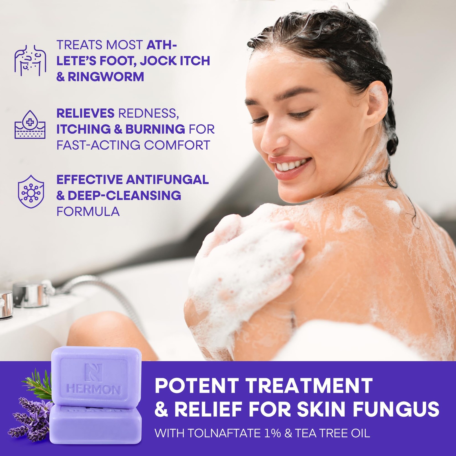 Hermon Antifungal Bar Soap: Antifungal Soap for Ringworm, Jock Itch & Athlete’s