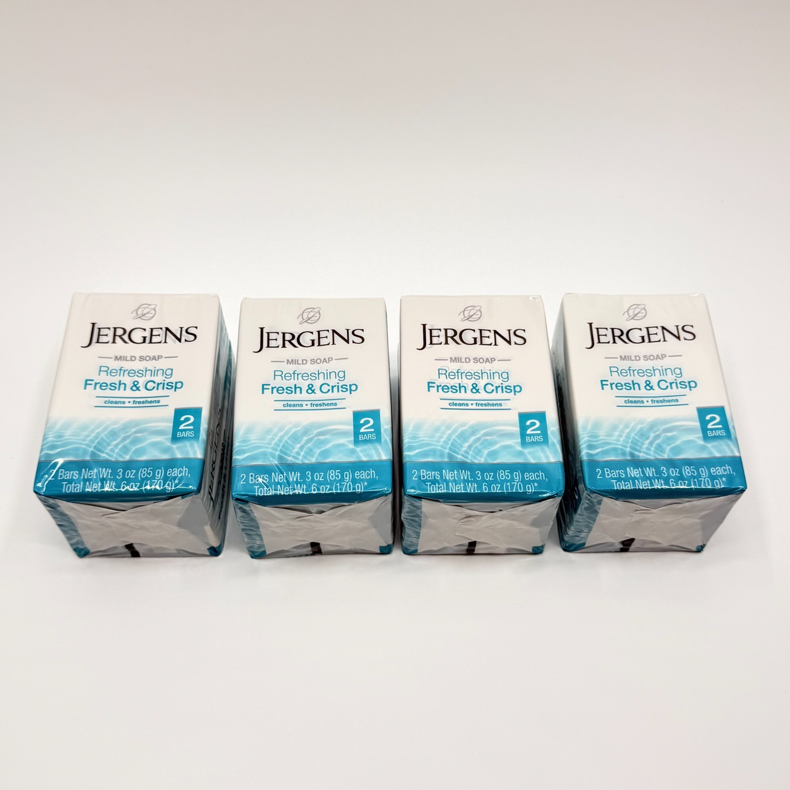 Jergens Bar Soap Fresh & Crisp 4 Box Of 2 Pack 3oz each ( 8 total bars) 6/2025