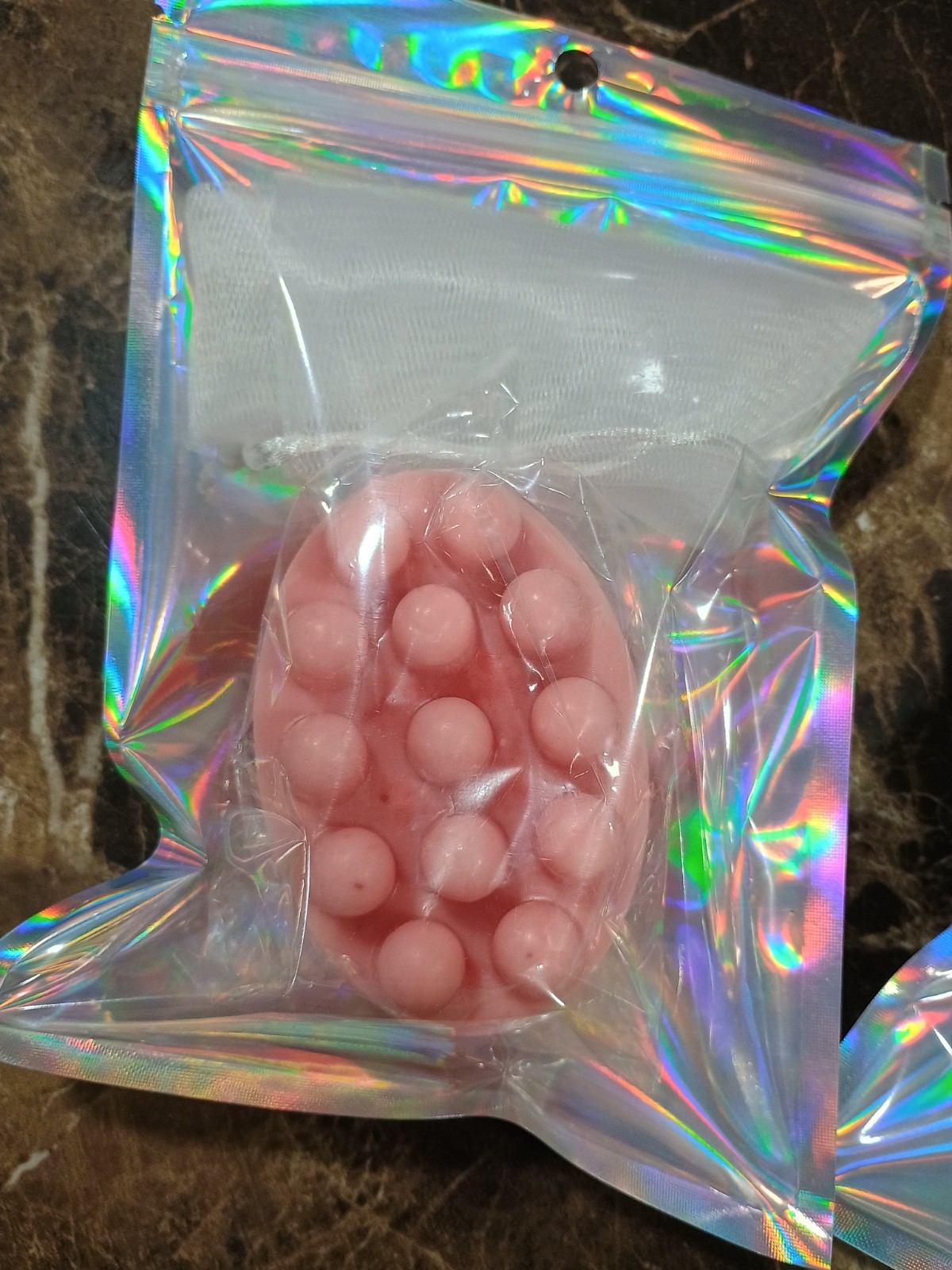 Oval Bubble Massage Body Bar Soap, Blue & Pink therapeutic,moisturizing