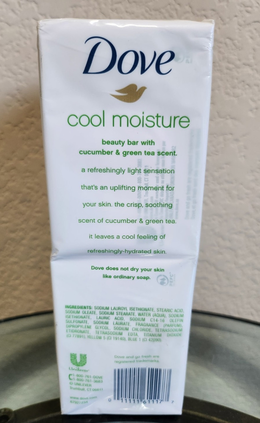 Dove Go Fresh Cool Moisture Beauty Bath Bar Moisturizing Cream 3.75 oz x 6 Bars