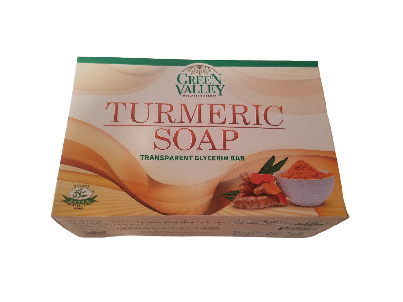 Green Valley Turmeric Soap transparent Gycerin Bar Dark Circle Glow Skin 3.17 oz