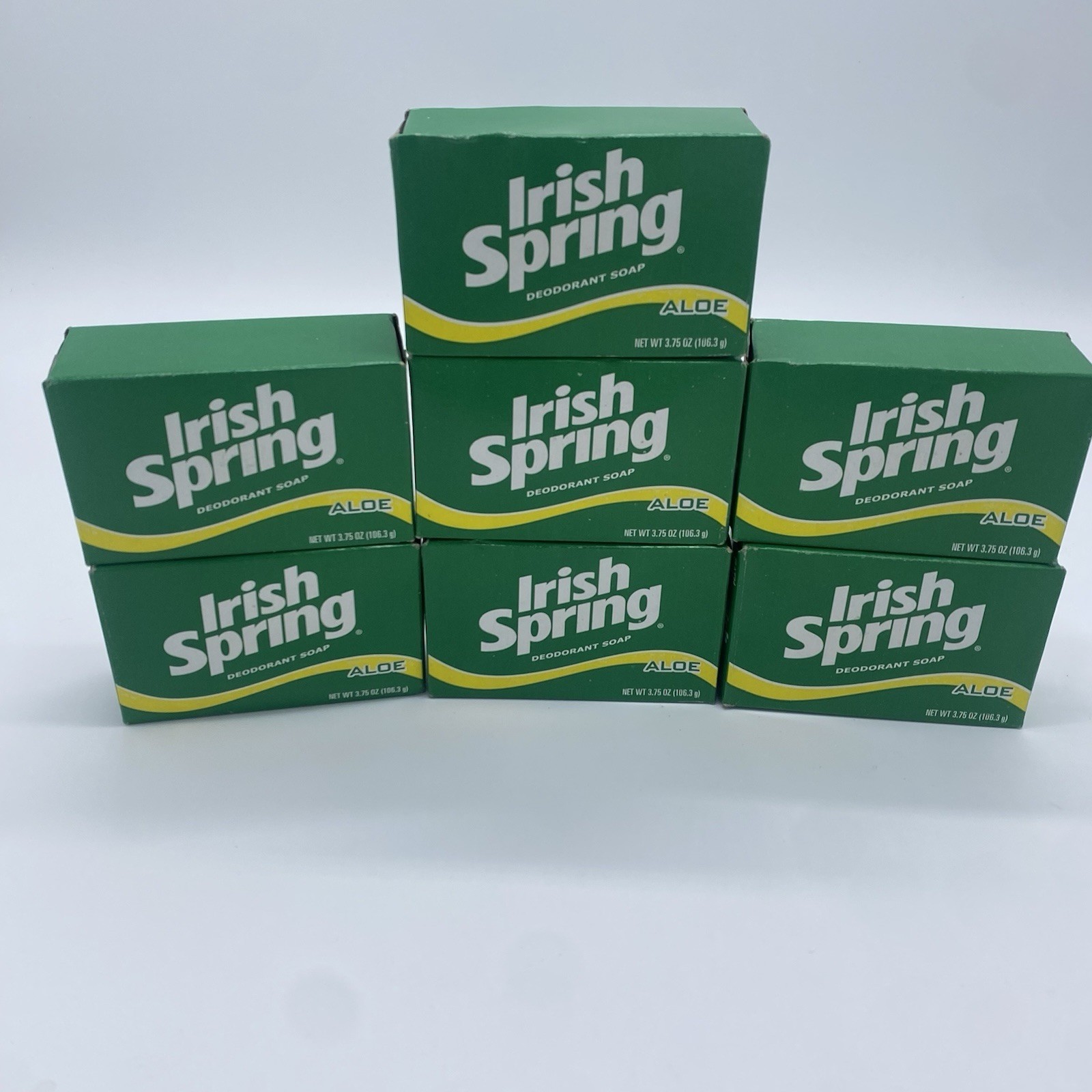 Irish Spring ALOE Deodorant Bar Soap 7 Bars 3.75 oz NEW in Box Discontinued