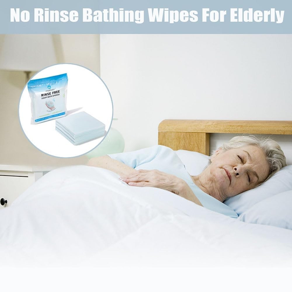 No Rinse Bathing Wipes For Adults Soap Infused Dry Shower 25 Count