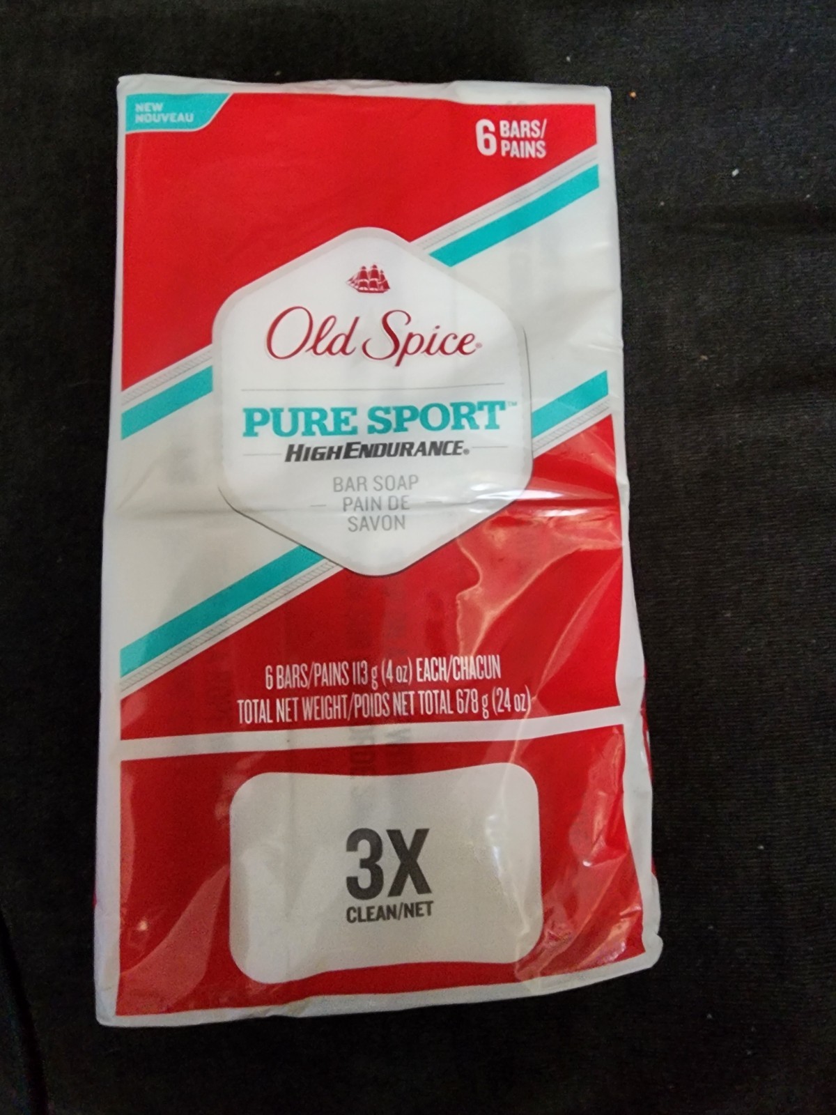 Old Spice PURE SPORT High Endurance Bar Soap 6 bars New SEALED rare HTF One Pack