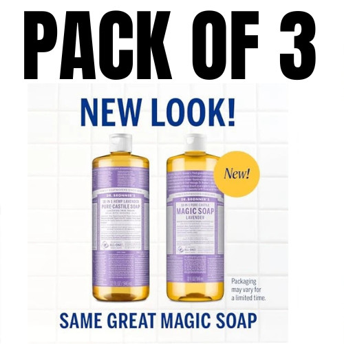 Dr. Bronner’s Pure-Castile Liquid Soap – 32 fl. oz (Pack of 3)