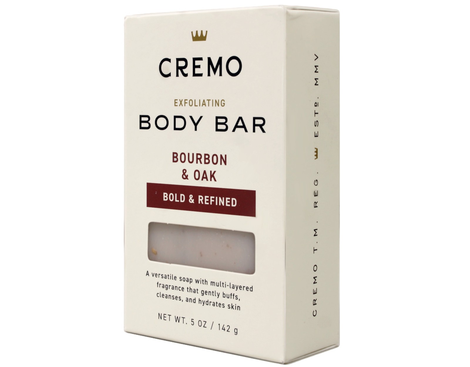 Cremo Exfoliating Body Bar Men Bourbon and Oak 5 oz 2 Pack