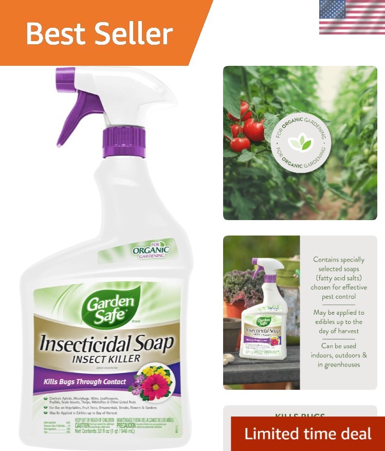 Organic 32 oz. Insecticidal Soap Spray – Kills Pests Safely Up to Harvest Day