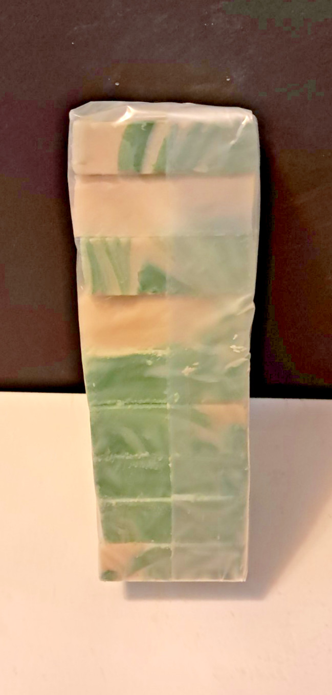 Cucumber Melon Cold Processed handmade soap loaf, 9 precut bars
