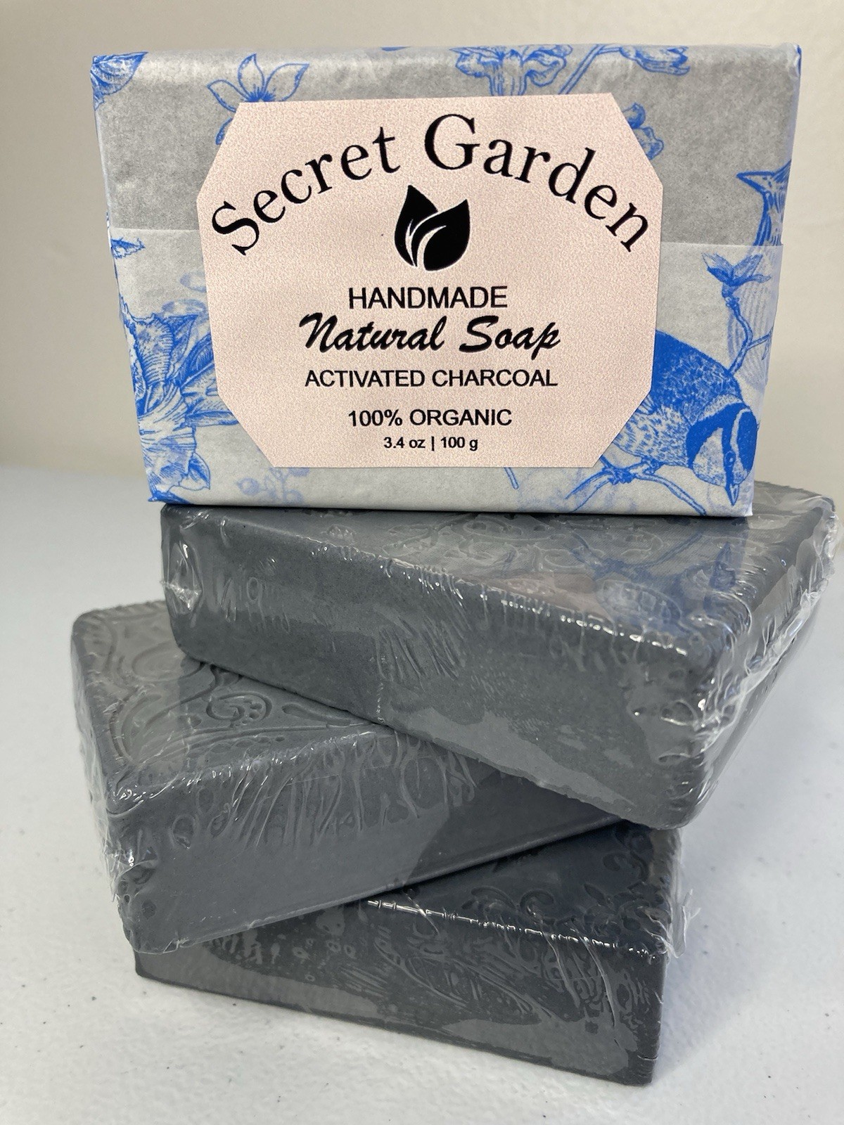 Peppermint Tea Tree ACTIVATED CHARCOAL SOAP BAR Acne Pimples Detox Cleanse 100g