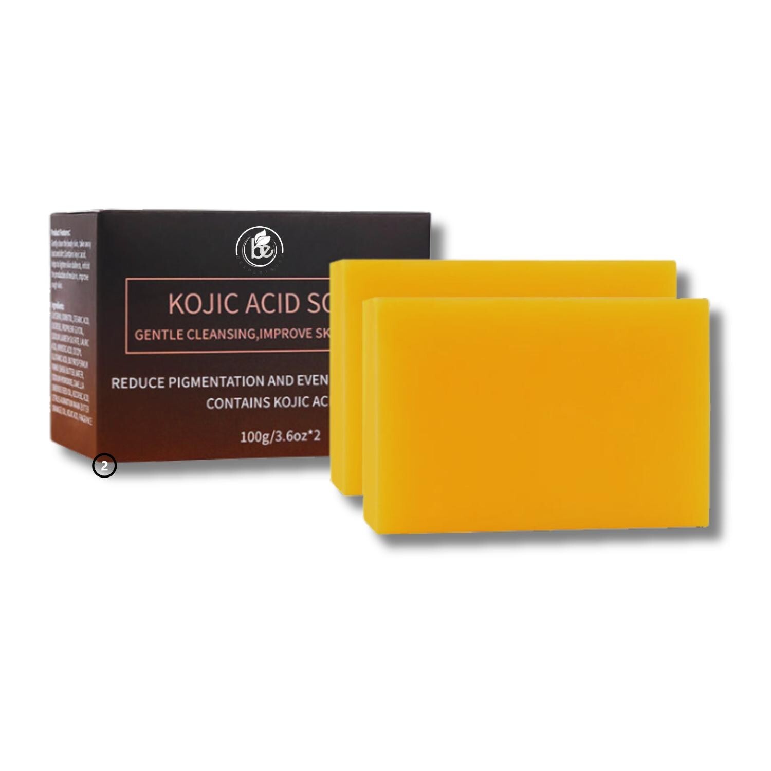 Kojic Acid Brightening Soap–2 Pack(100g Each)Face & Body Cleanser w/Shea Butter,