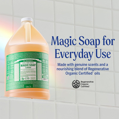 Dr. Bronner’s Pure-Castile Magic Soap Liquid 128 Fl Oz (Pack of 1), Yellow