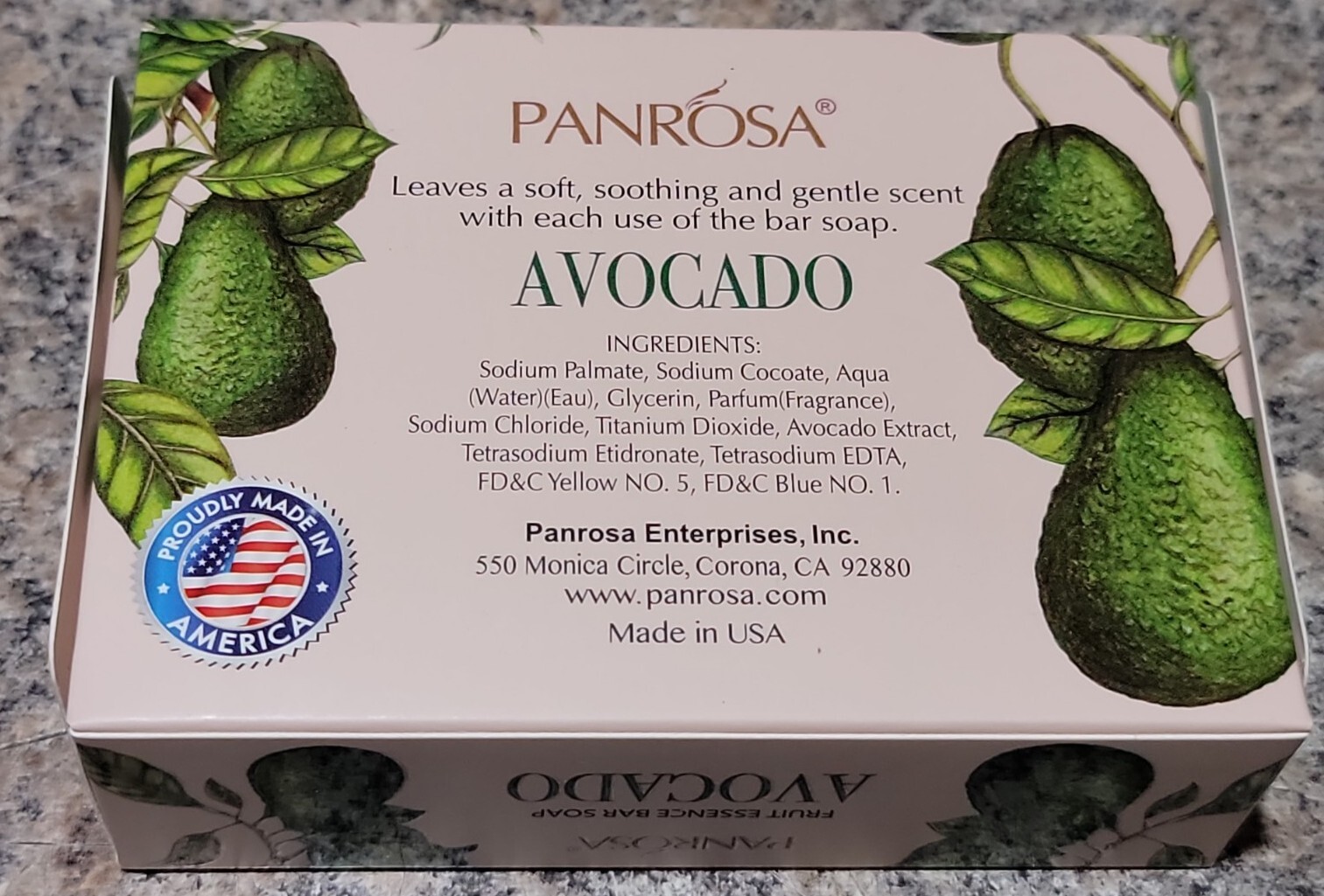 3 bars Panrosa Avocado Gently Scent Fruit Essence Bar Soap 3.5oz