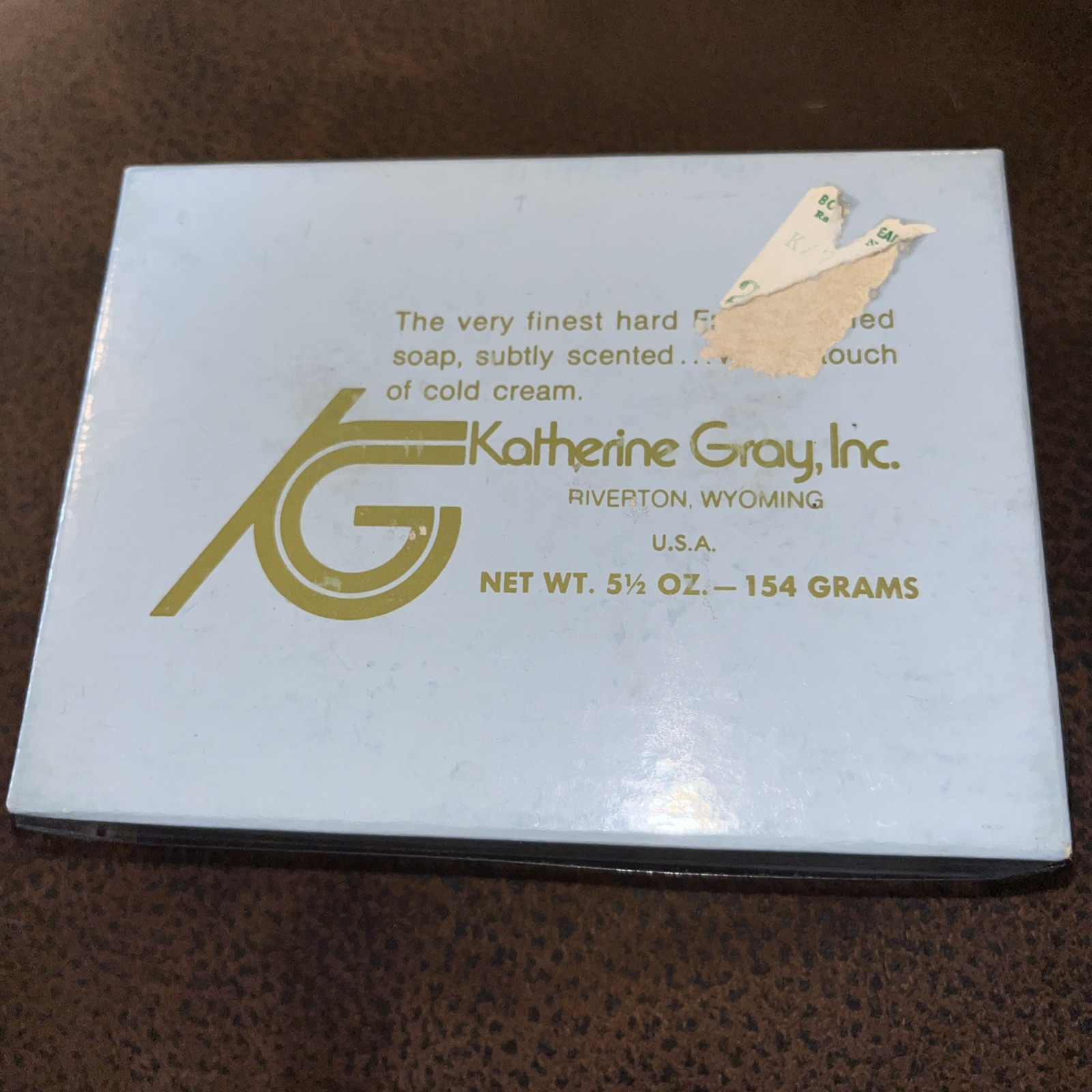 VINTAGE Katherine Gray soap hard french milled soap Fleur-de-Lis Design