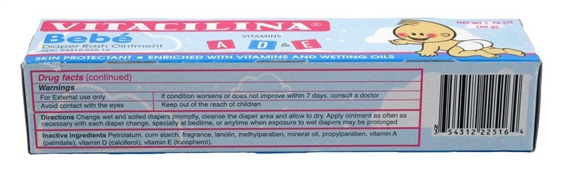 Vitacilina Bebe Diaper Rash Ointment 1.76 Ounce
