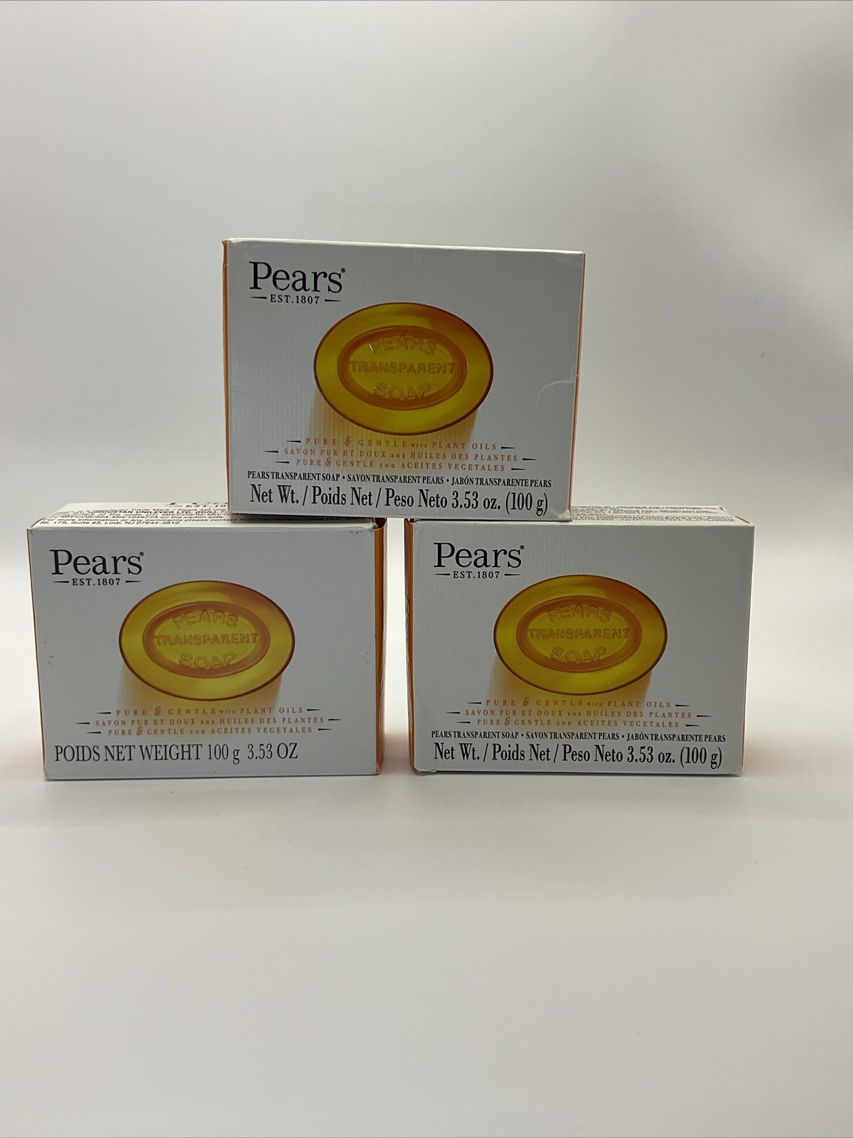 3x Pears Transparent Soap Gentle Care for Delicate Skin Glycerin 3.5 oz