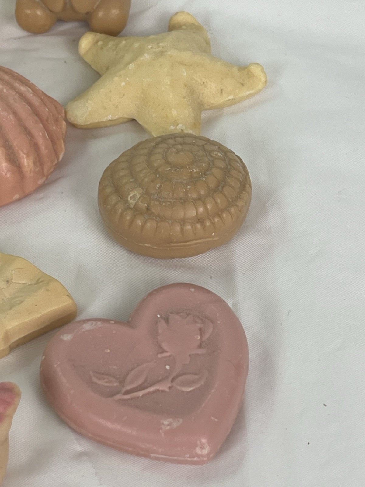 Vintage Guest Colorful Shaped Soap Seashells Butterflys Swans Bears Lot of 15