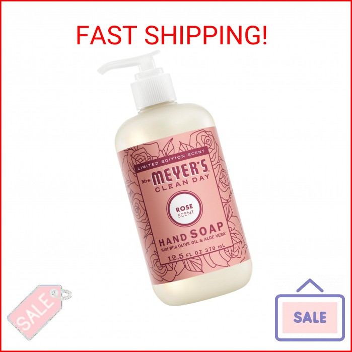 MRS. MEYER’S CLEAN DAY Hand Soap, Rose Scent, 12.5 Fl Oz Bottle