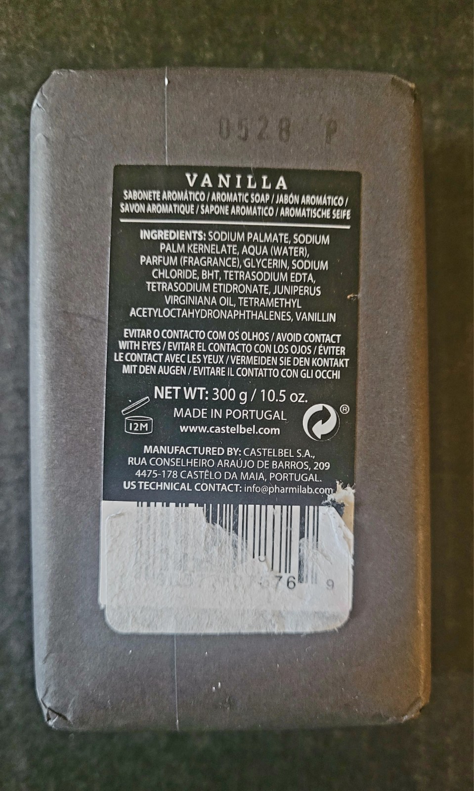 Castelbel Sweet Vanilla Flower Bar Soap Made in Portugal 300g/10.5oz New Ltd Ed