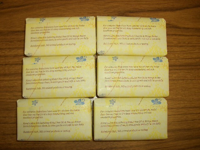 Kona Natural Body Care Bar Soap 6 Bars 5 oz each Made from Nature w/ Kukui Oil
