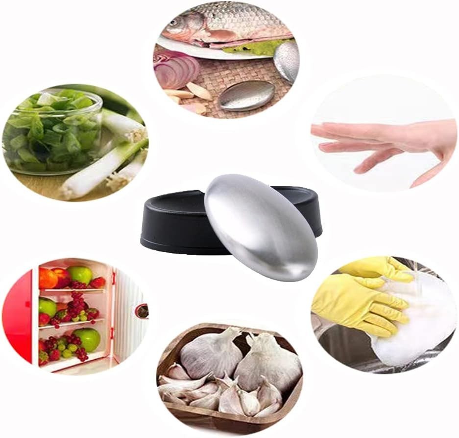 5 Packs Stainless Steel Bar Soap, Metal Soap Bar Odor Removing Bar, Remove Odor