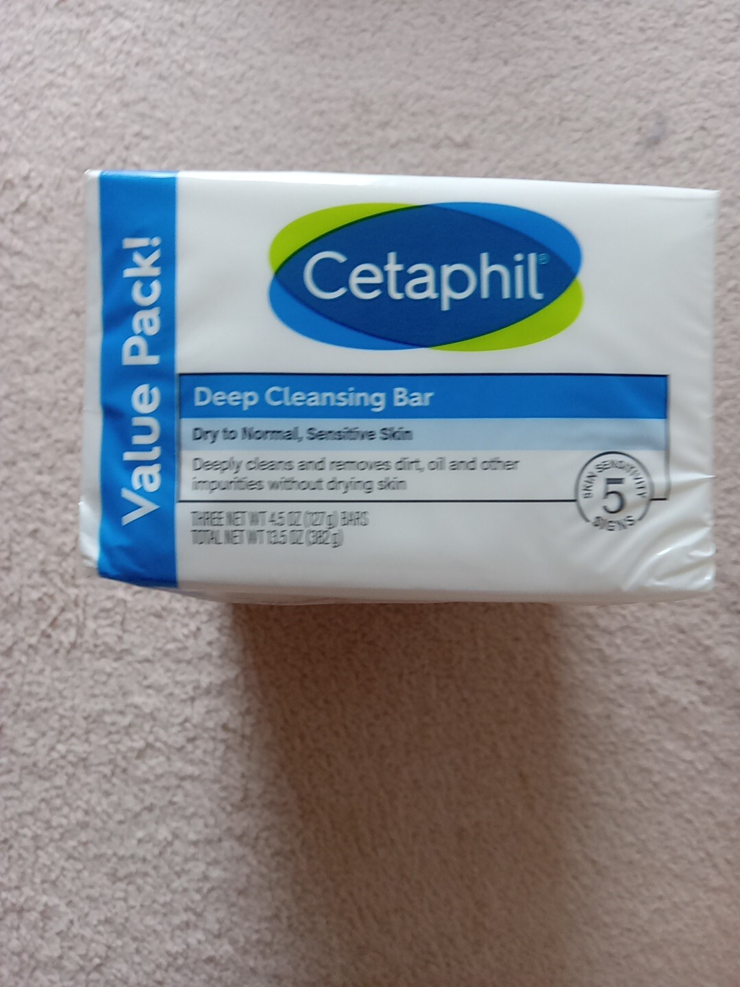 2 3-packs Cetaphil Gentle Cleansing Bar Soap Dry to Normal,Sensitive Skin 4.5 Oz