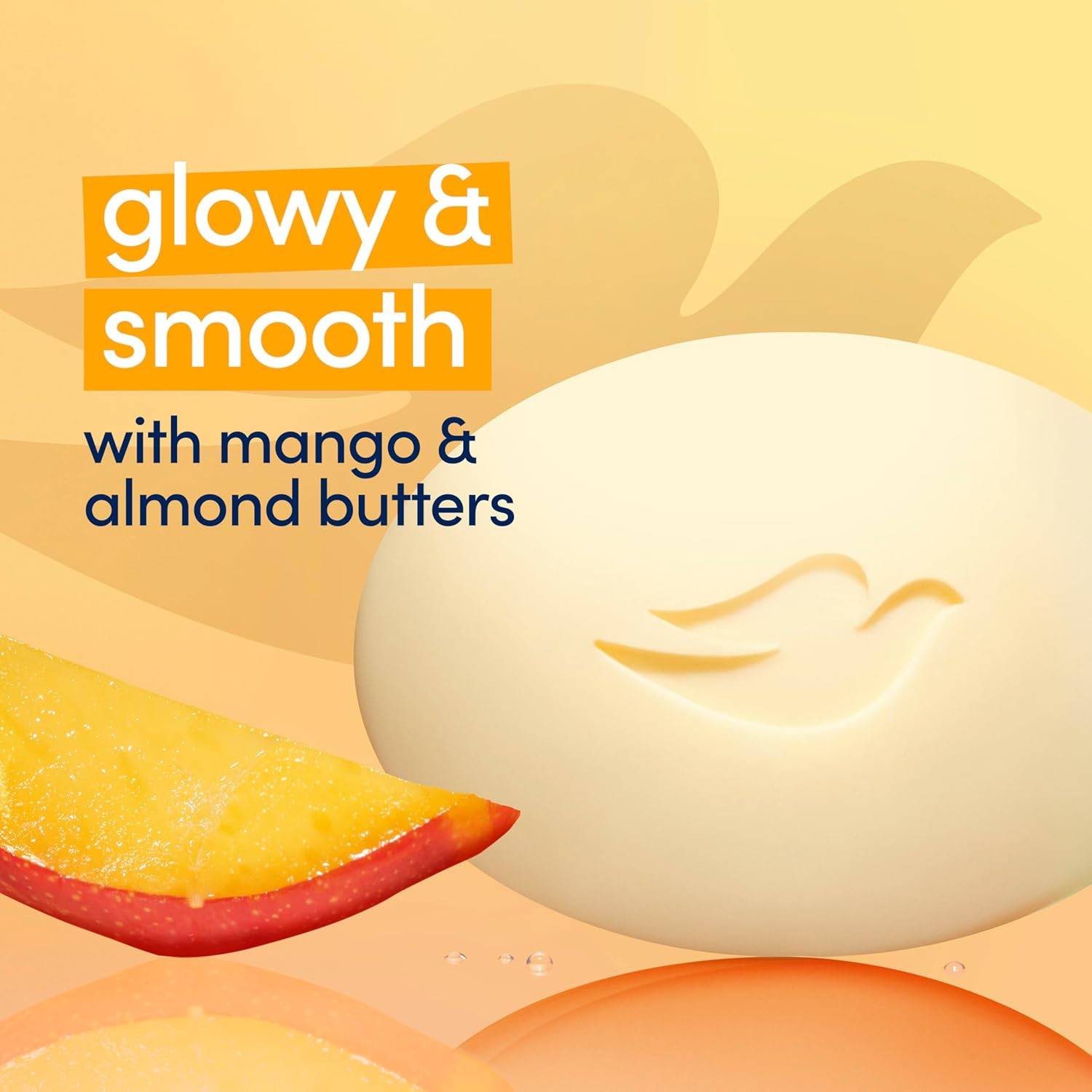 Dove Glowing Beauty Bar Soap 8 Count, Mango & Almond Butters, 3.75 Oz I Moisturi