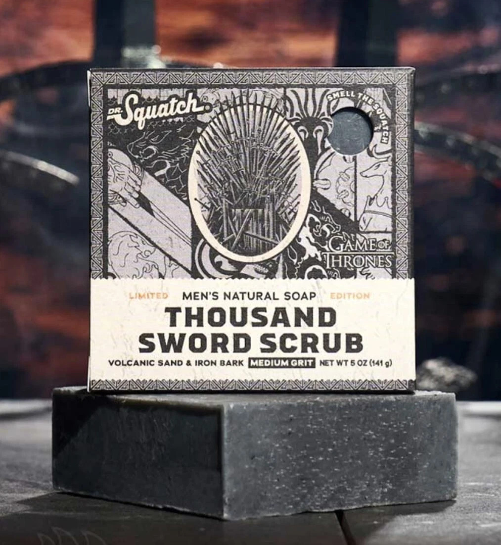 NIB~ Dr Squatch Game of Thrones Thousand Sword Scrub 5 oz Natural Bar Soap Men’s