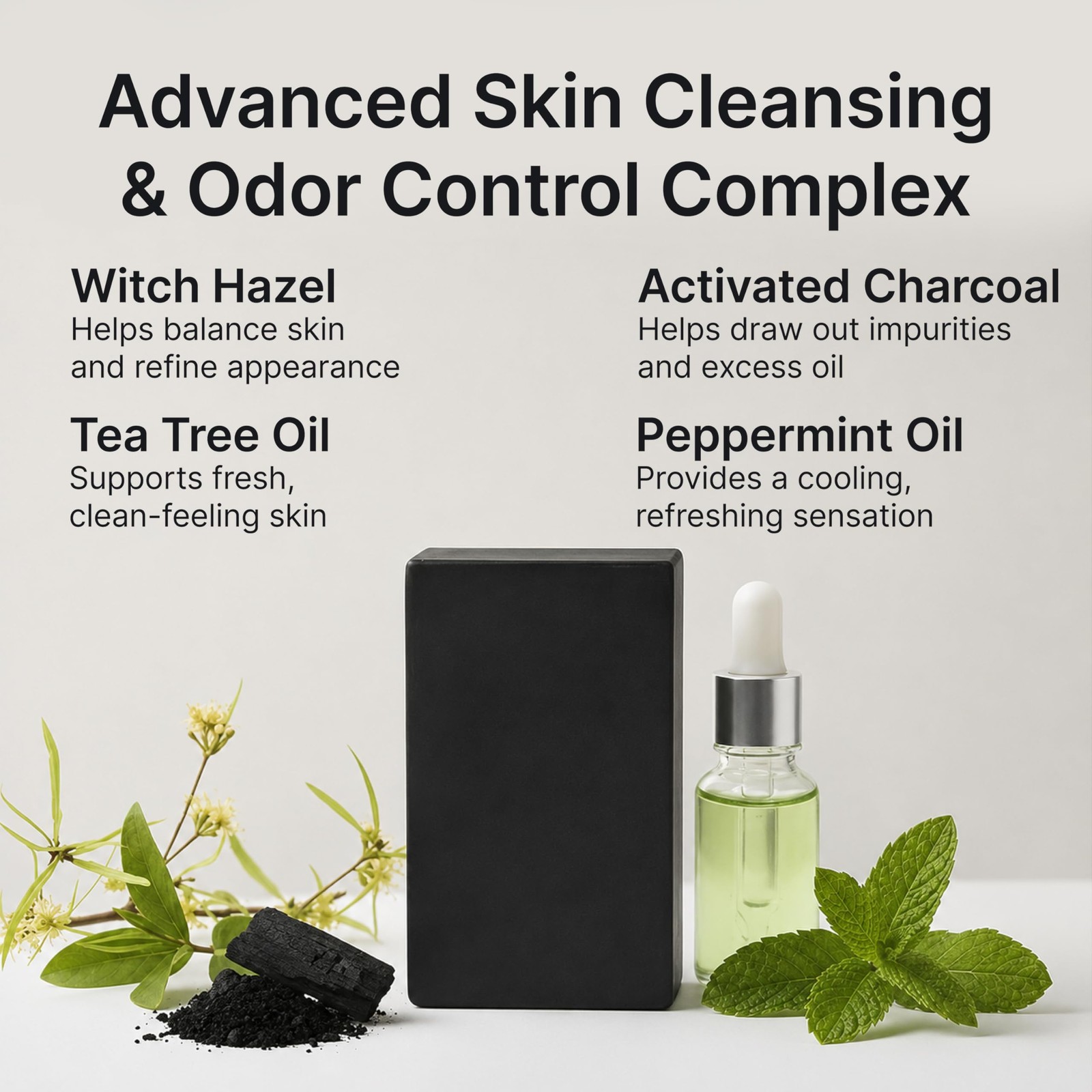 Charcoal & Tea Tree Oil Soap Bar – Advanced Deep Cleansing Face & Body Wash f…
