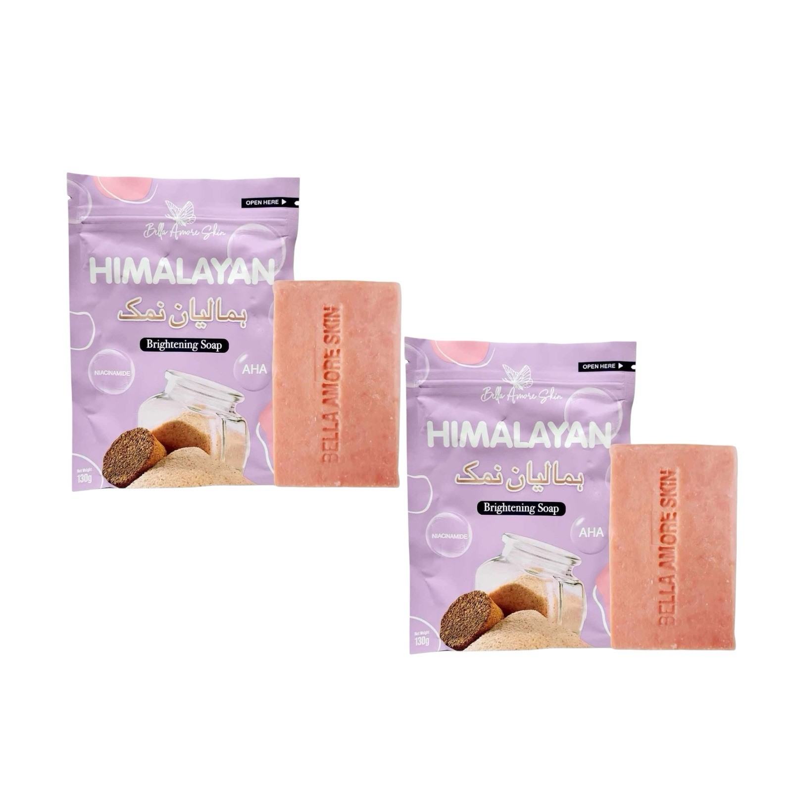 2 Bars Bella Amore Skin Himalayan Brightening Soap 130g