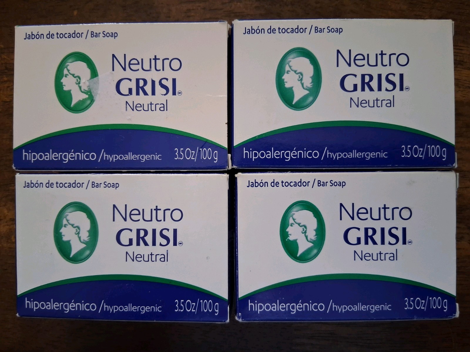 NEUTRO GRISI NEUTRAL JABON DE TOCADOR BAR SOAP HYPOALLERGENIC 3.5 OZ LOT OF 4