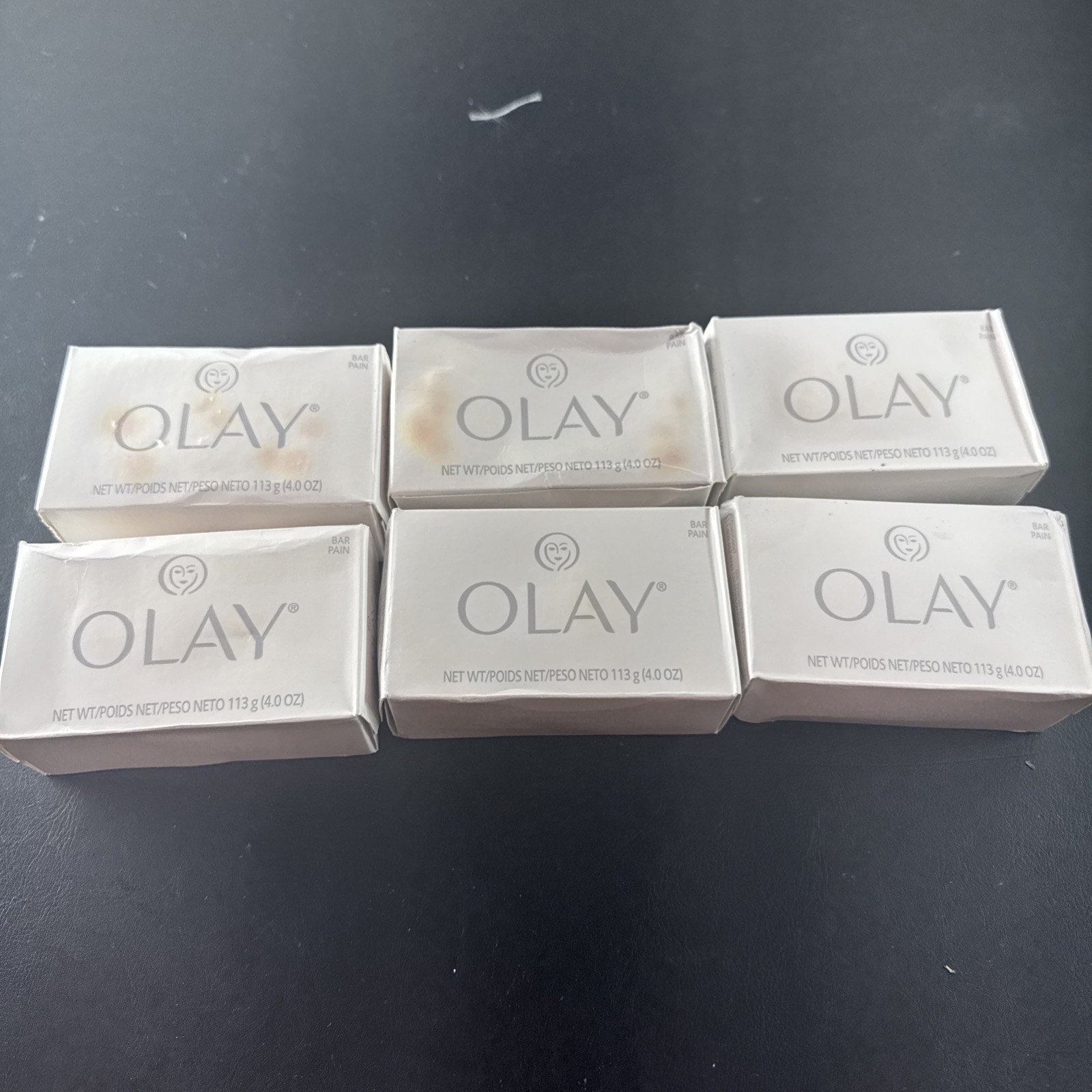 OIL OF OLAY BAR SOAP LOT OF 6 BARS SEALED BOXES 4.0 OZ WHITE NEW