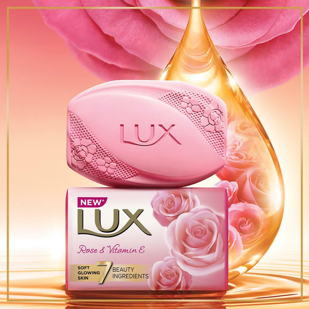 Lux Bathing Soap – Rose & Vitamin E Soft Glowing Skin Soap Bar 100 g – Free Ship